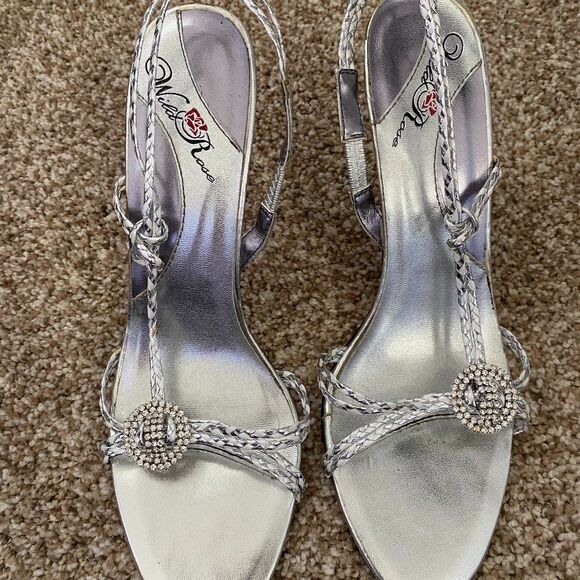 Wild Rose Boho Rhinestone Formal Heels Womens Shoes Size 11 - Picture 1 of 6